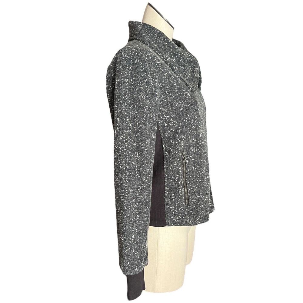 Splendid Womens Size Small Moto Coat biker jacket Gray Black Mock Neck NWT - Picture 3 of 13